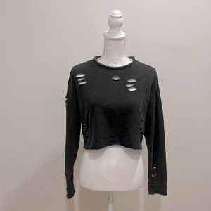 Forever 21 Cut Out Cropped Sweater